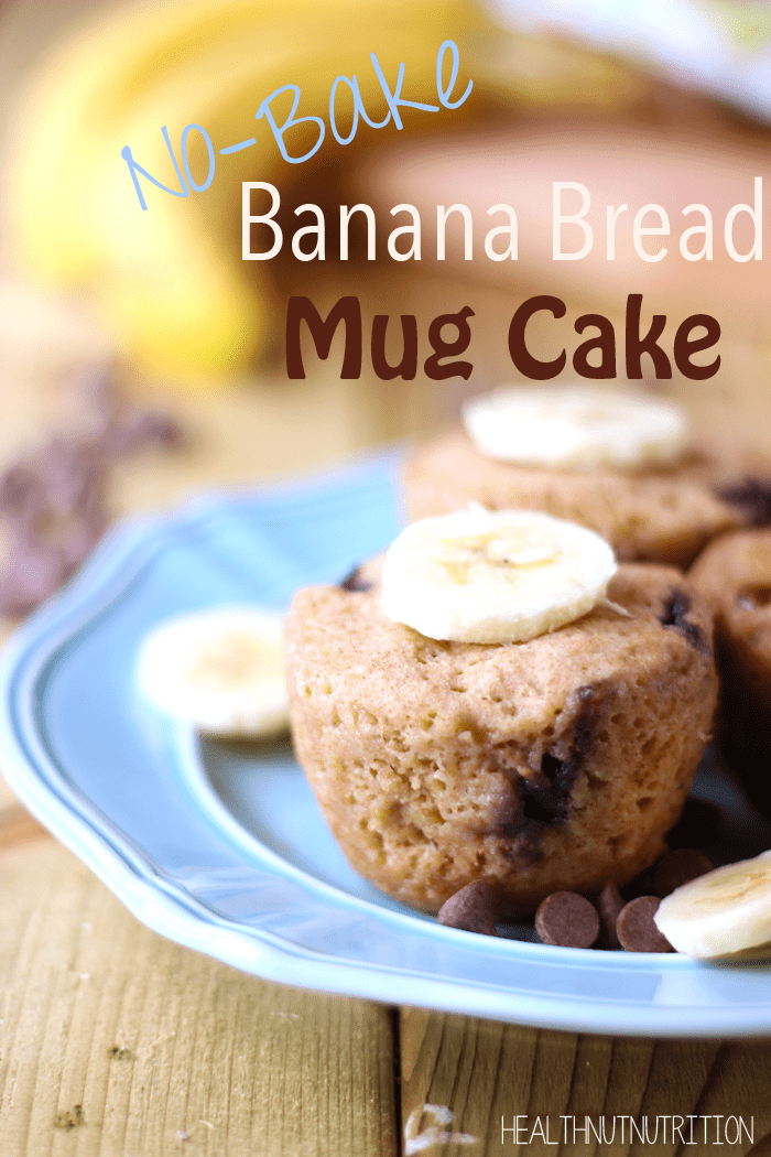 This healthy vegan banana bread mug cake is the perfect no bake option for a quick breakfast on the go or as a mid day snack, you pick.