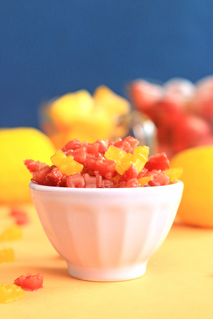 Healthy homemade mini gummy bears made with REAL fruit and no refined sugars or dyes. | HEALTHNUT NUTRITION|