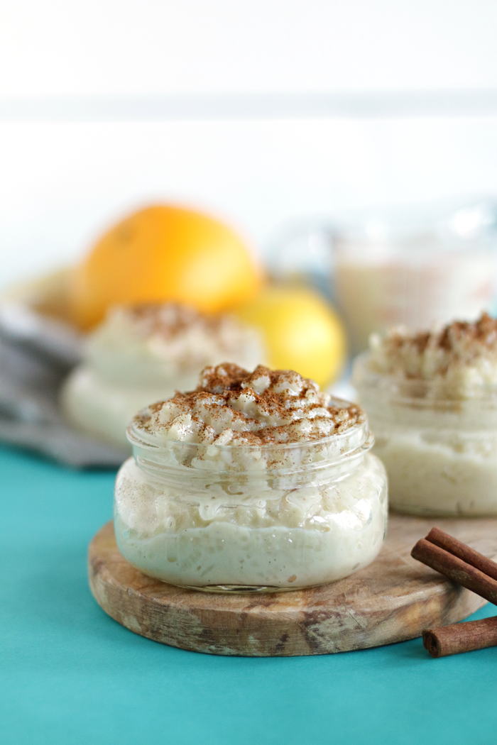 A creamy dreamy healthy rice pudding made with soy milk and honey to make it both dairy free and sugar free. 