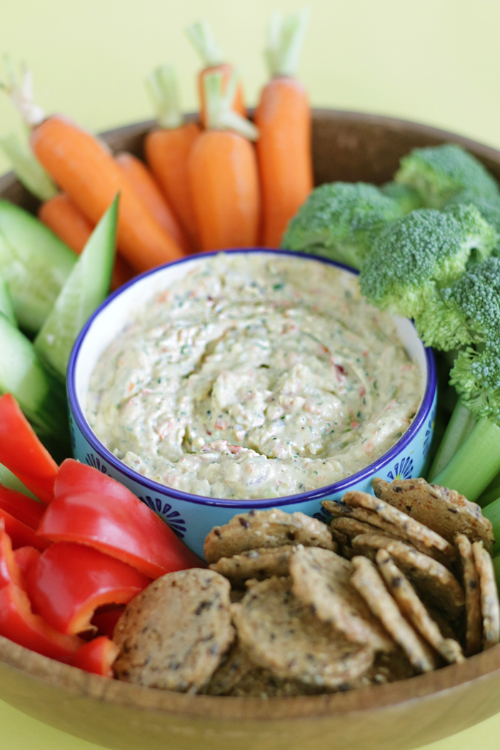 The BEST Garden Veggie Dip | DAIRY-FREE