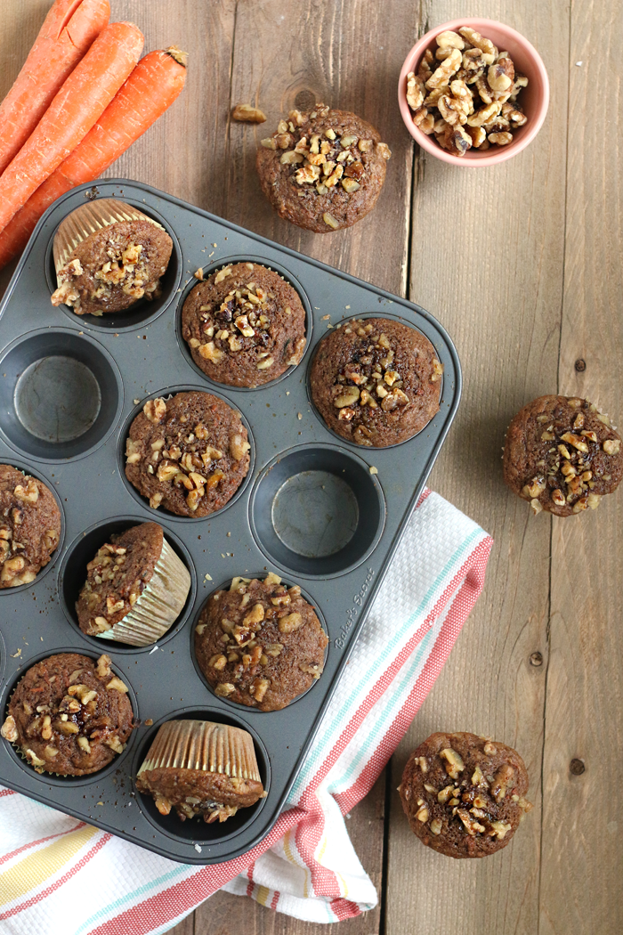 Healthy 1-Bowl Carrot Cake Muffins ready in 30 min! HealthNut Nutrition