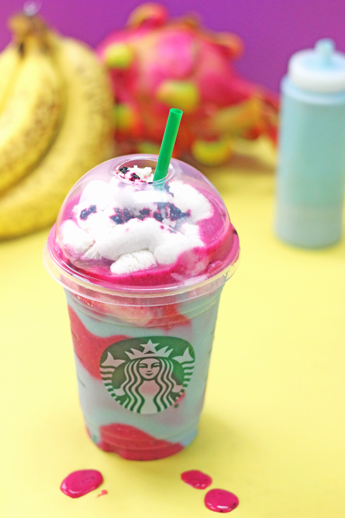 A magical healthy homemade Unicorn Frappuccino! 