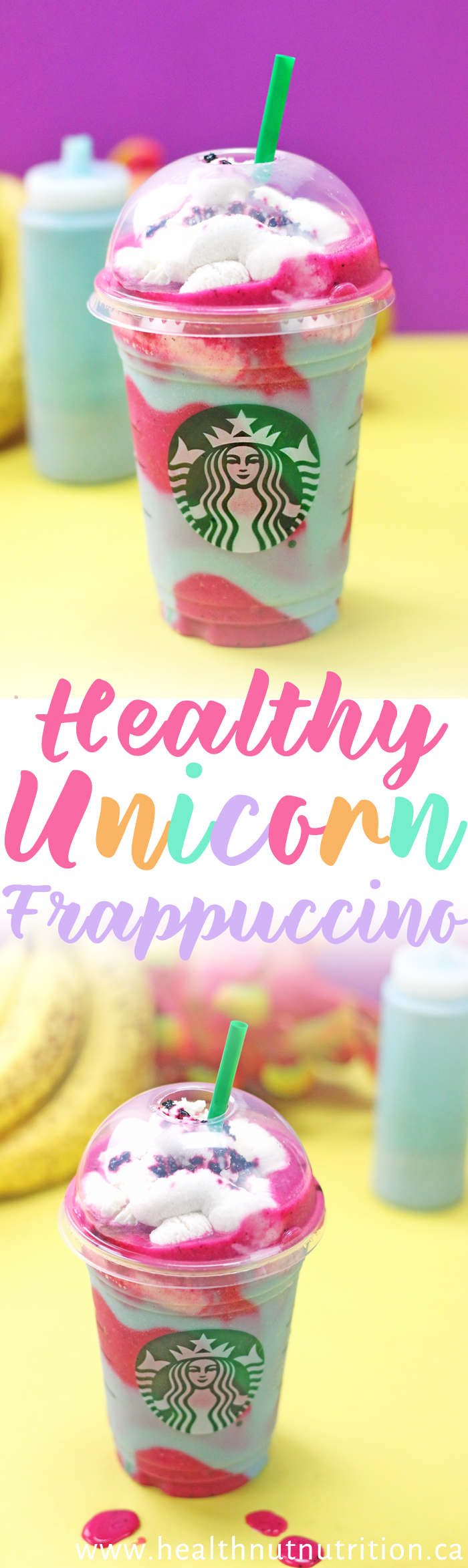 A magical healthy homemade Unicorn Frappuccino! 