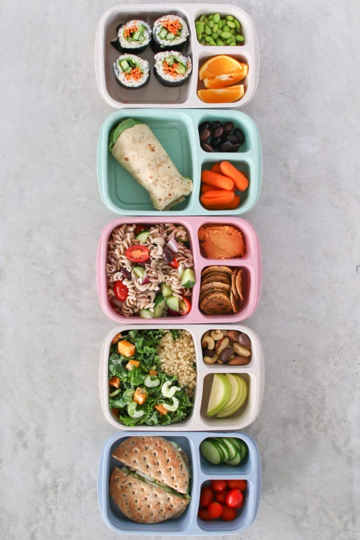 5 Easy Bento Box lunches perfect for meal prepping healthy meals Monday through Friday!