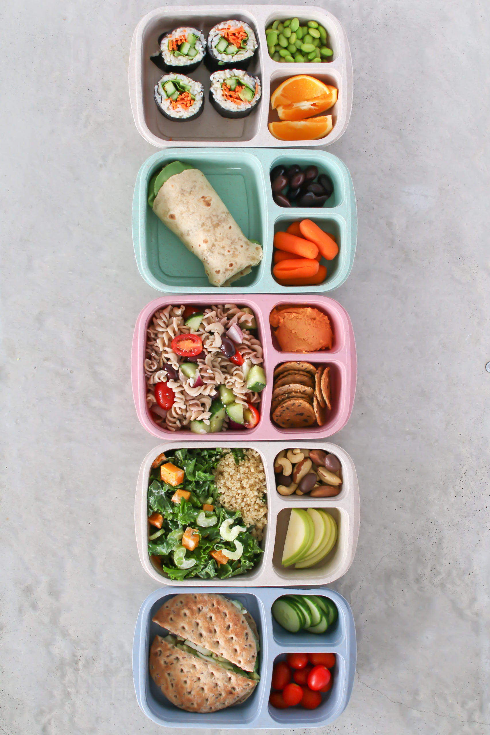 Cucumber Salad, Hummus & Pita Bento Box Lunch