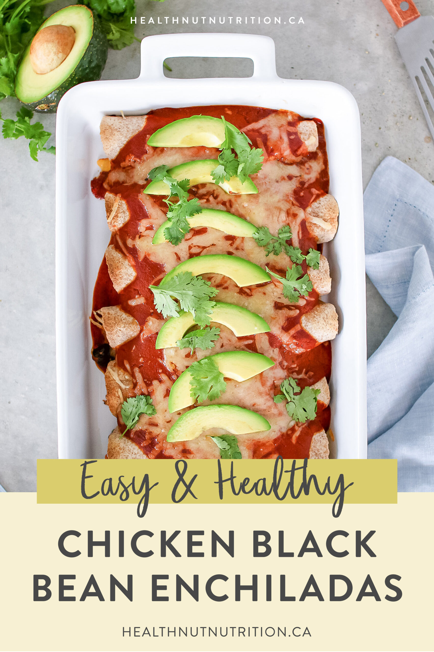 These Mexican inspired Chicken Black Bean Enchiladas are saucy, cheesy and a fun twist on taco Tuesday that will feed your entire family!