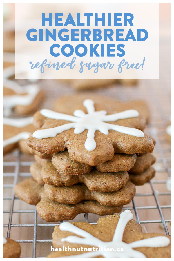 These fun and festive cookies are refined sugar free, full of molasses and warming spices like ginger, cinnamon, nutmeg and cloves - perfect for the holiday season!