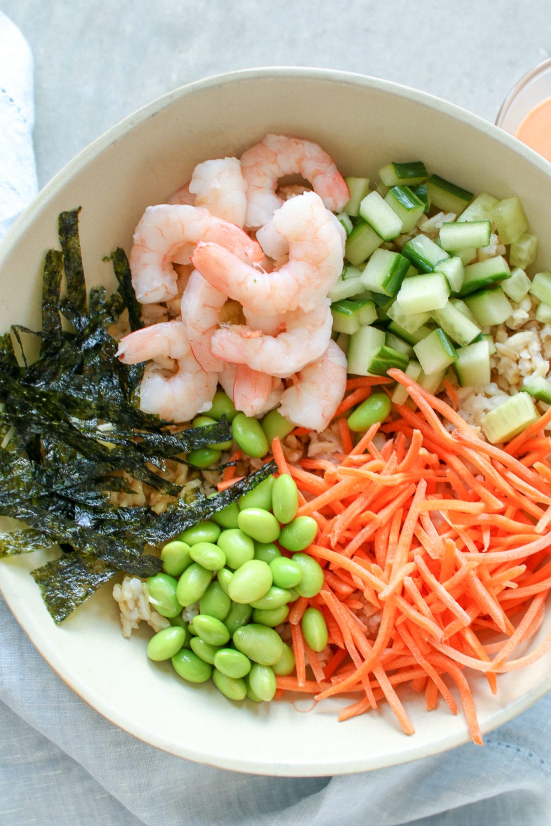 Get your sushi fix in this easy shrimp sushi bowl that’s ready in 5 minutes!