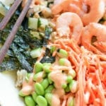 Get your sushi fix in this easy shrimp sushi bowl that’s ready in 5 minutes!
