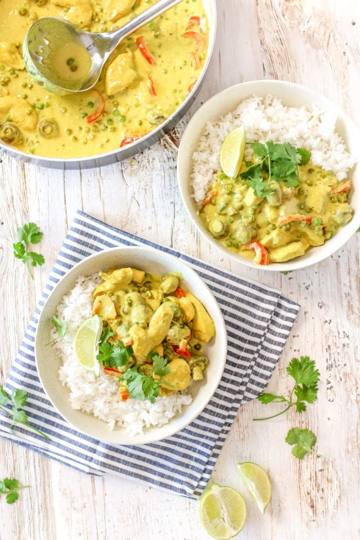 This golden chicken vegetable curry is packed full of aromatic spices and creamy coconut milk, making it the perfect dinner.