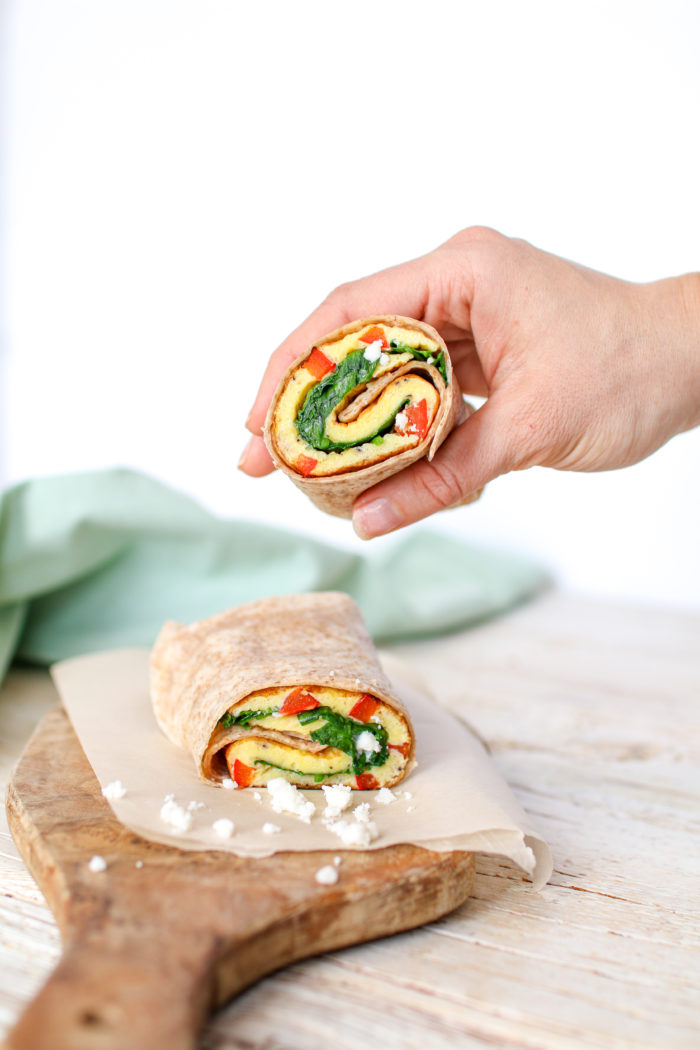 A healthier spin on Starbucks' spinach and feta egg wrap, made right in the comfort of your own home. Filling, satisfying and ready in 5 minutes!