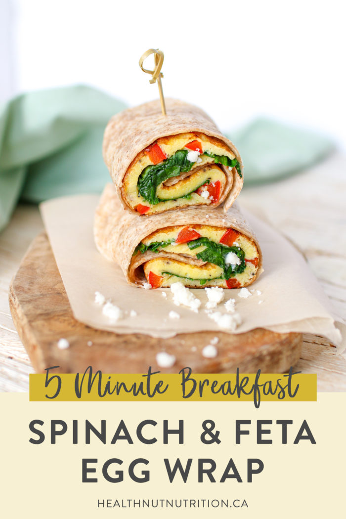 A healthier spin on Starbucks' spinach and feta egg wrap, made right in the comfort of your own home. Filling, satisfying and ready in 5 minutes!